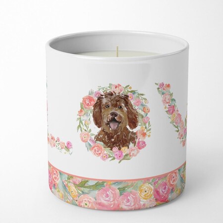 Carolines Treasures 3.75 x 3.25 in. Unisex Labradoodle Love 10 oz Decorative Soy Candle WDK4591CDL